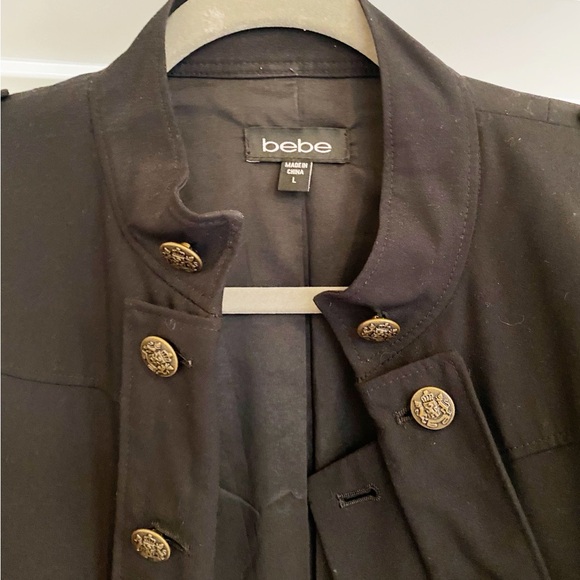 Bebe Black Military Style Women's Jacket in Size Large - Picture 3 of 10